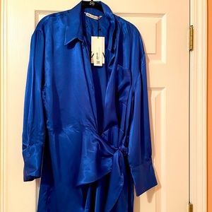 Satin-effect wrap dress -